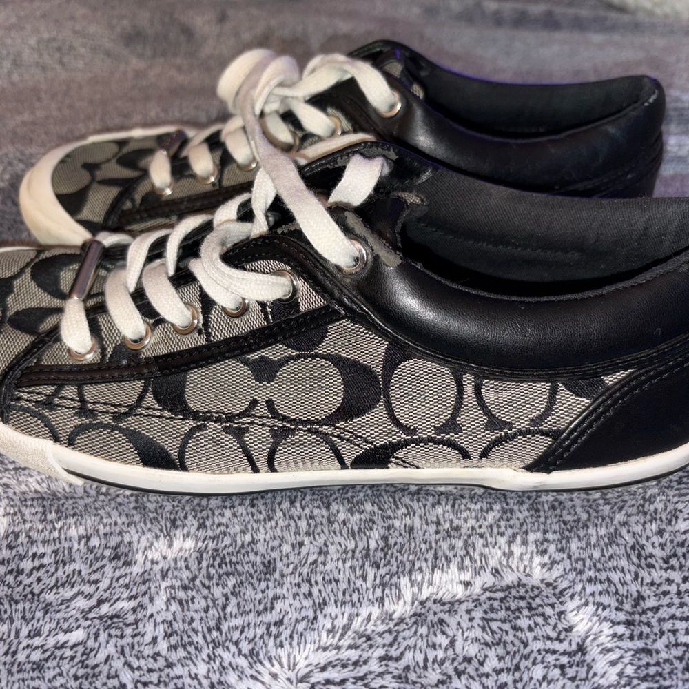 Coach Francesca Black and White Patterned Sneakers - sz 8